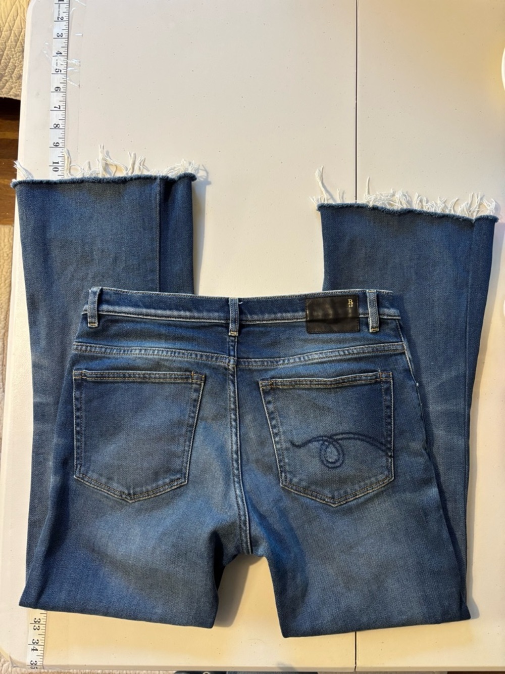 R13 Jane Jeans Size 29 Ankle Dark Denim Elevated Basic Distressed Quiet Luxury - Picture 8 of 17